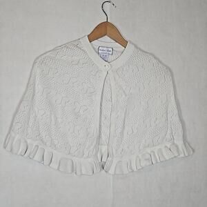 Kobe Kids Girls White Butterfly Poncho Sweater